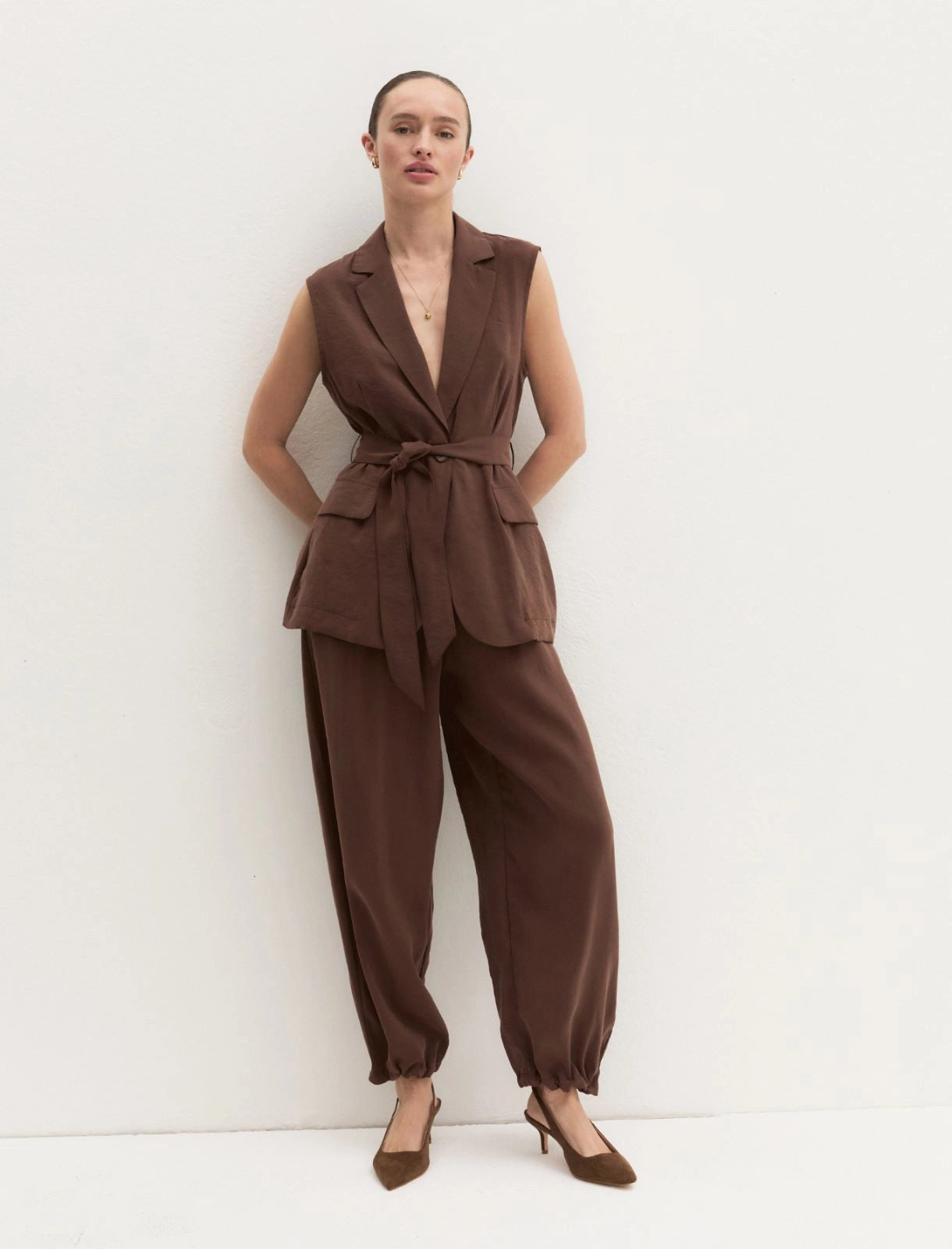 EMME MARELLA pantaloni donna modal EMIORCHE 26151310262 001 MARRONE estate 2026