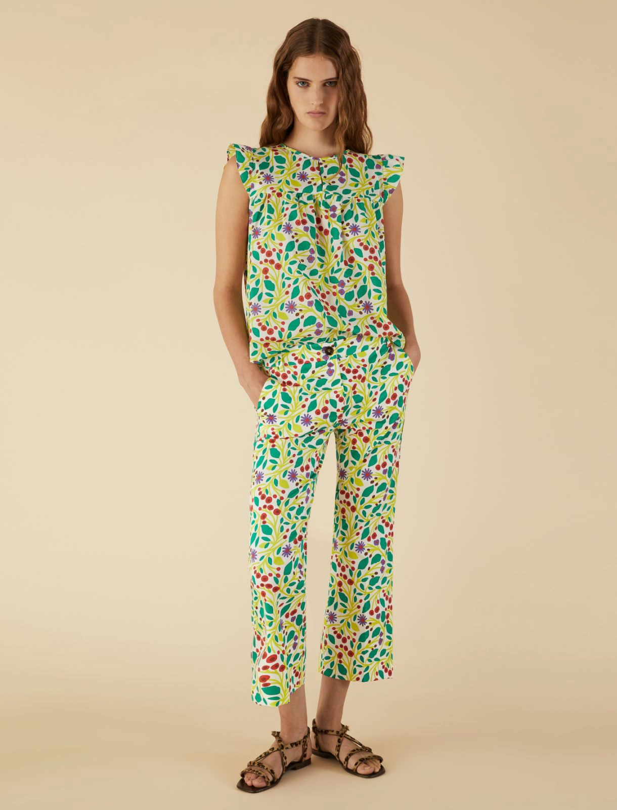 EMME di MARELLA pantaloni donna cotone trombetta VIVETTA 23513107342 001 fantasia MULTICOLOR estate 2023