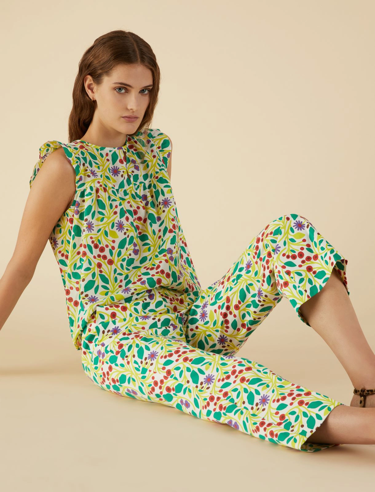 EMME di MARELLA pantaloni donna cotone trombetta VIVETTA 23513107342 001 fantasia MULTICOLOR estate 2023