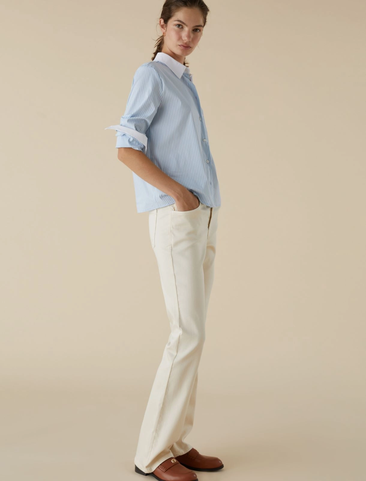 EMME di MARELLA pantaloni donna flare ZANORA 24151311912 001 PANNA estate 2024