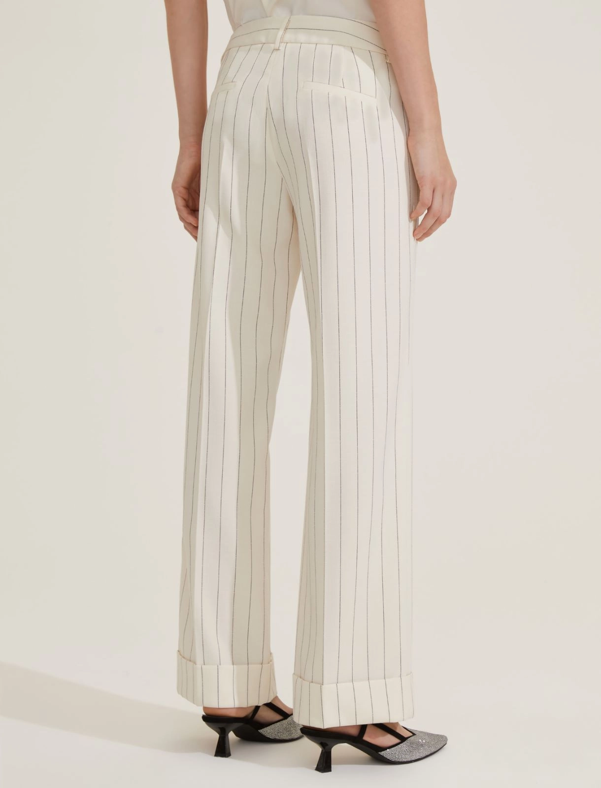 EMME MARELLA pantaloni donna dritto risvolto AGRA2 25151312312 001 PANNA estate 2025
