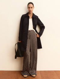 Thumbnail for EMME MARELLA pantaloni donna palazzo raso EMMBAOBAB 26151312412 008 MARRONE PANNA estate 2026