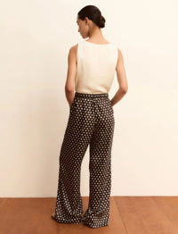 Thumbnail for EMME MARELLA pantaloni donna palazzo raso EMMBAOBAB 26151312412 008 MARRONE PANNA estate 2026