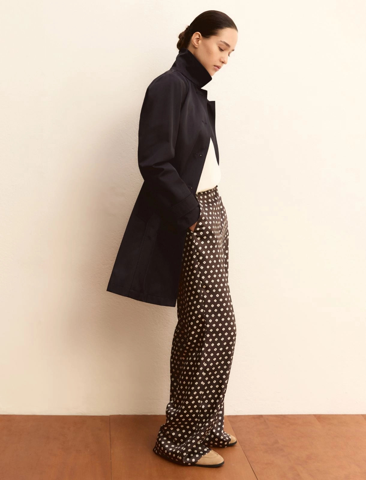 EMME MARELLA pantaloni donna palazzo raso EMMBAOBAB 26151312412 008 MARRONE PANNA estate 2026