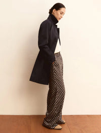 Thumbnail for EMME MARELLA pantaloni donna palazzo raso EMMBAOBAB 26151312412 008 MARRONE PANNA estate 2026