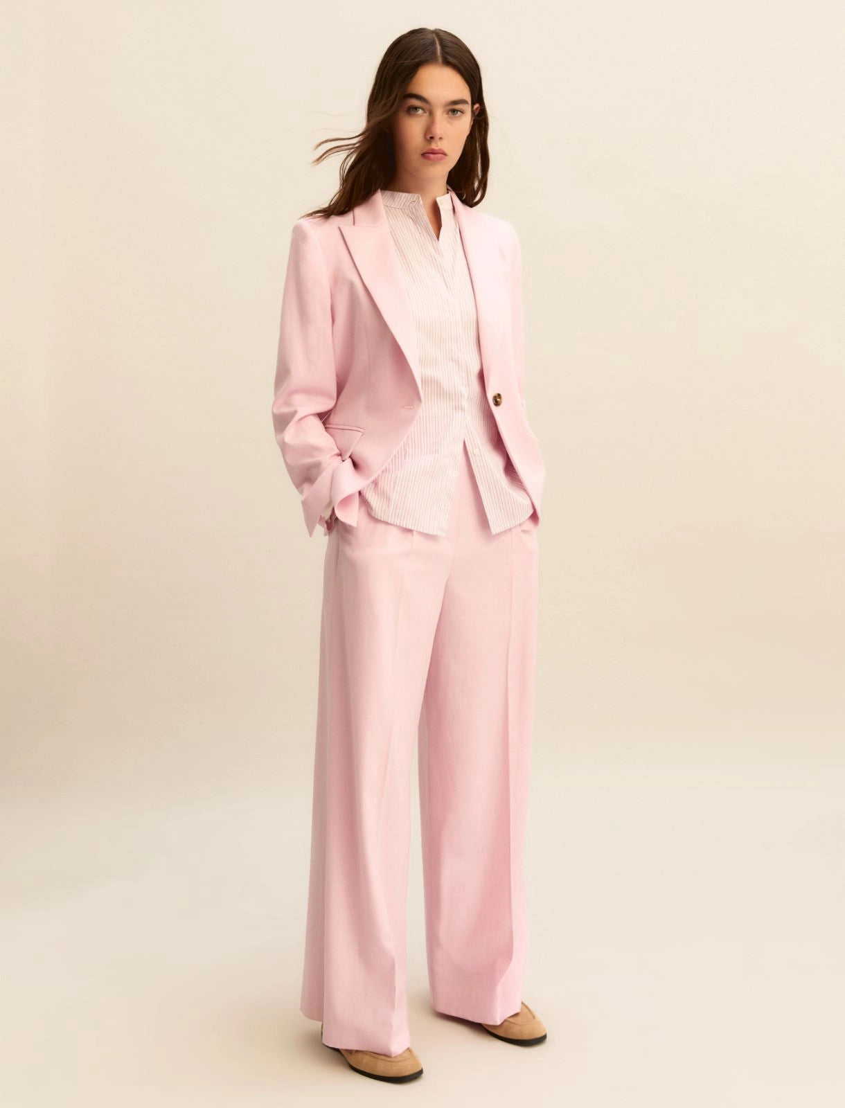 EMME MARELLA pantaloni donna palazzo viscosa EMMSLOGAN2 26151313112 002 ROSA estate 2026