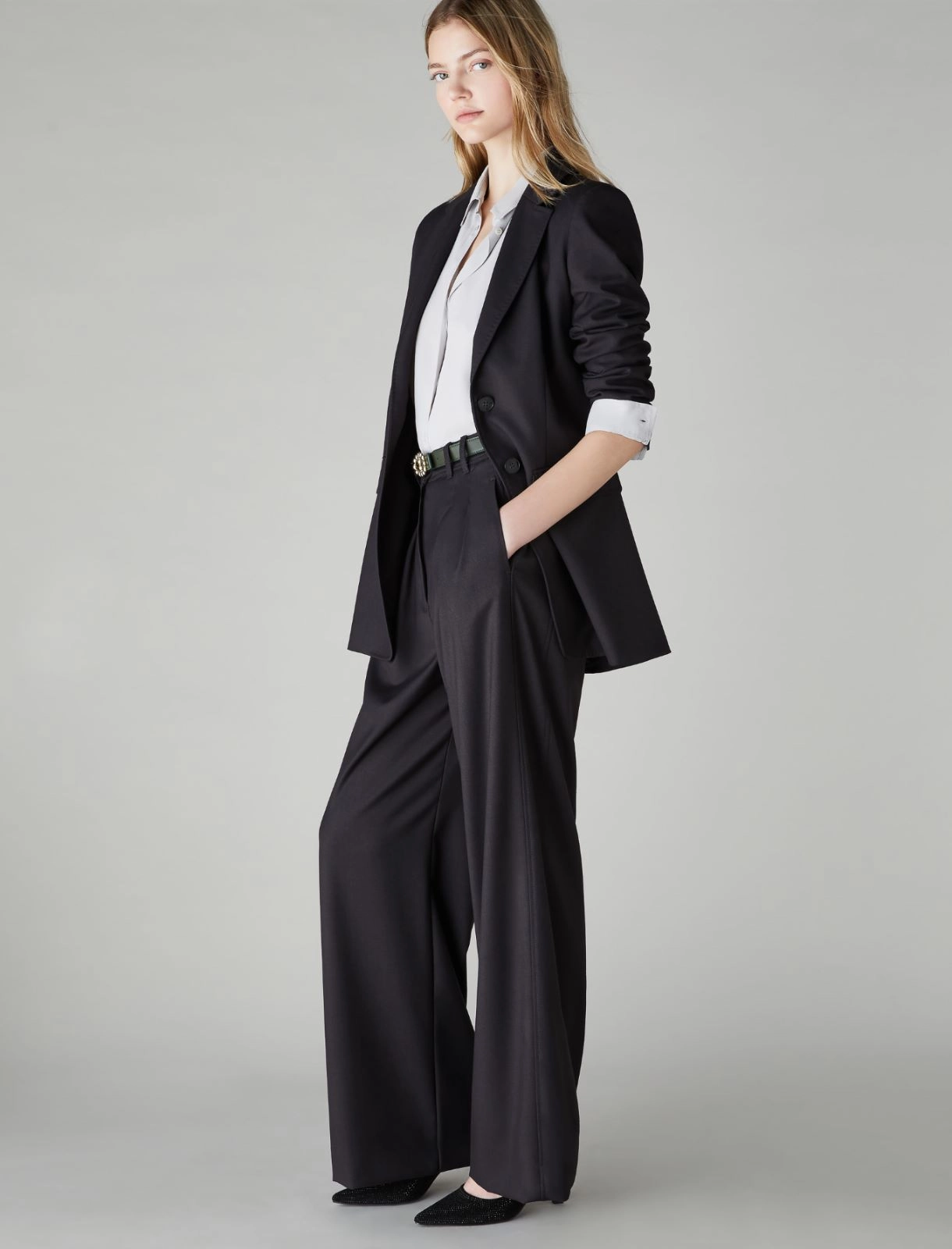 EMME di MARELLA pantaloni donna palazzo INEDITO 24251360512 005 GRIGIO inverno 2024