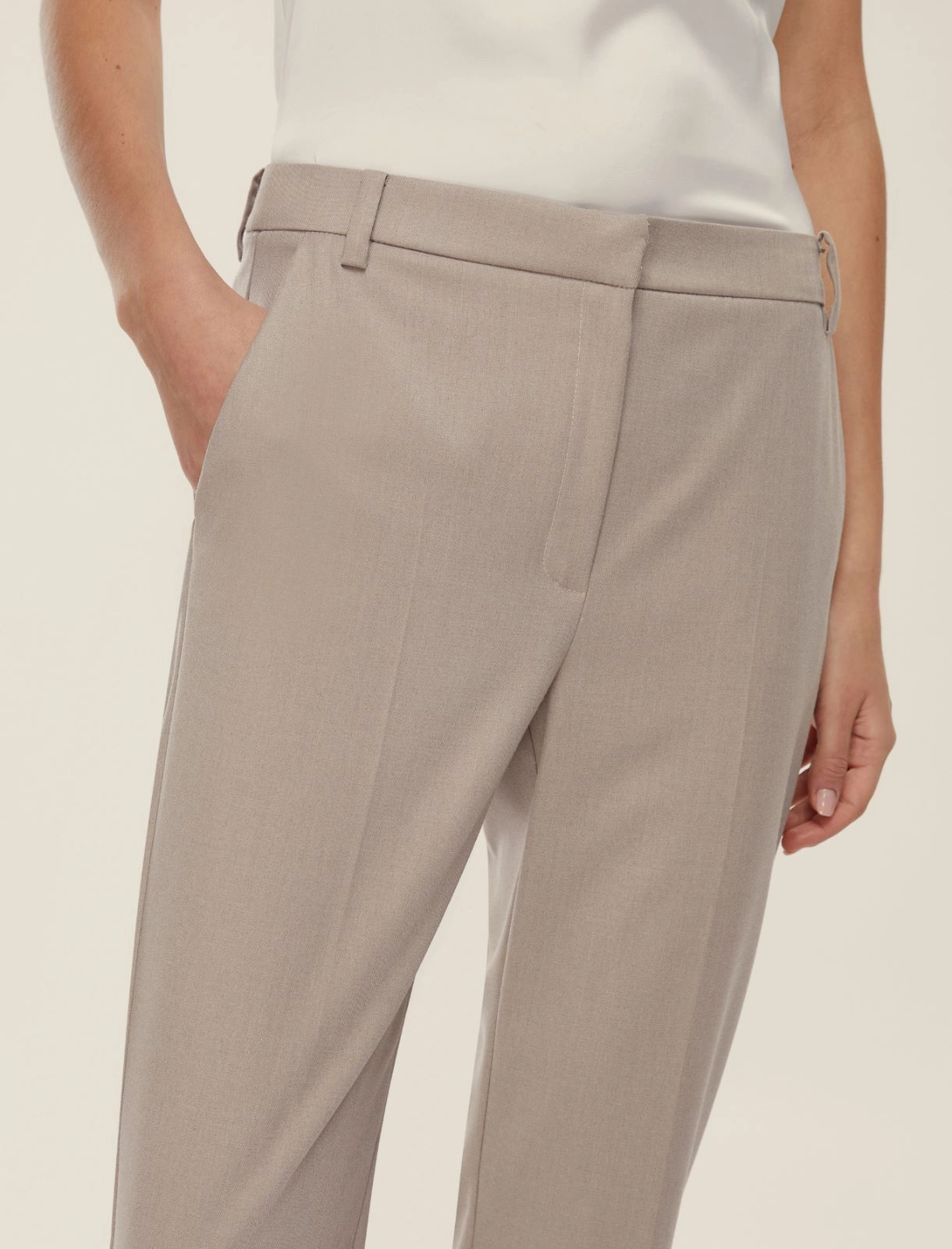 EMME MARELLA pantaloni donna slim CALCIO 25251362812 002 BEIGE inverno 2025