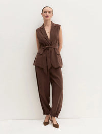 Thumbnail for EMME MARELLA gilet donna giacca smanicata modal EMICLARINO 26151510162 001 MARRONE estate 2026
