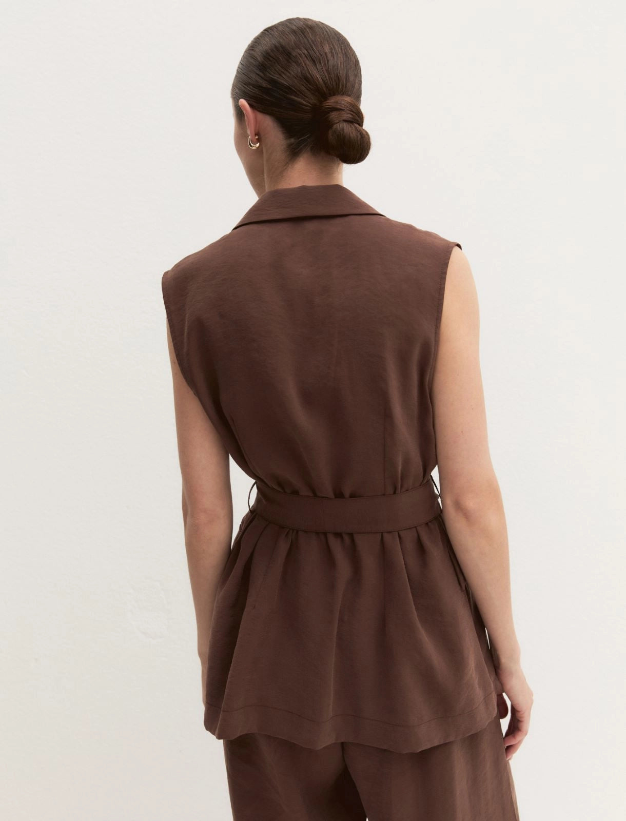 EMME MARELLA gilet donna giacca smanicata modal EMICLARINO 26151510162 001 MARRONE estate 2026