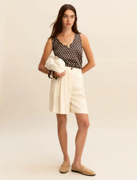 Thumbnail for EMME MARELLA top donna canotta raso EMMCRESTA 26151610212 008 MARRONE PANNA estate 2026