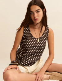 Thumbnail for EMME MARELLA top donna canotta raso EMMCRESTA 26151610212 008 MARRONE PANNA estate 2026