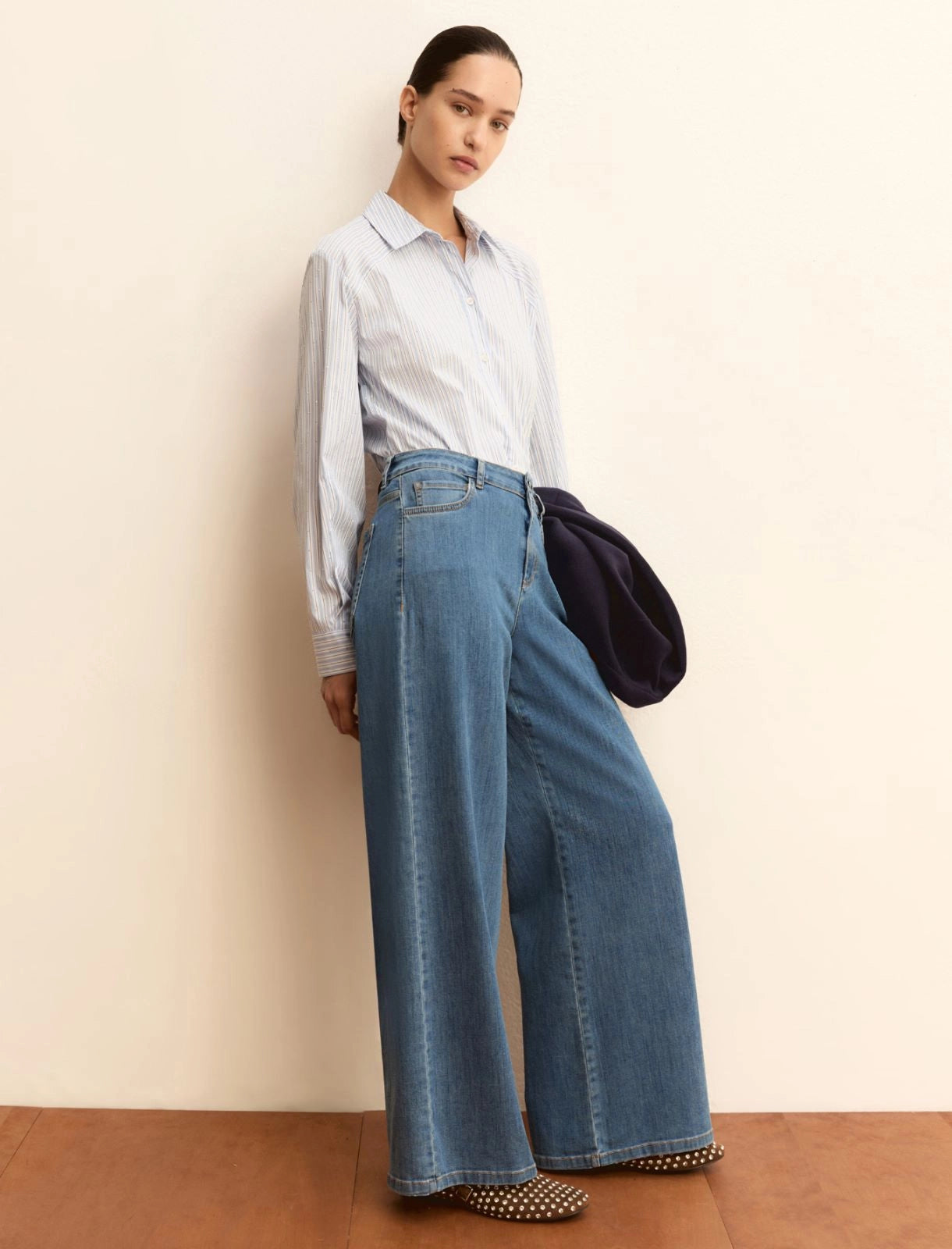 EMME  MARELLA pantaloni donna jeans palazzo wide leg EMMDISCO 26151811112 001 BLU estate 2026