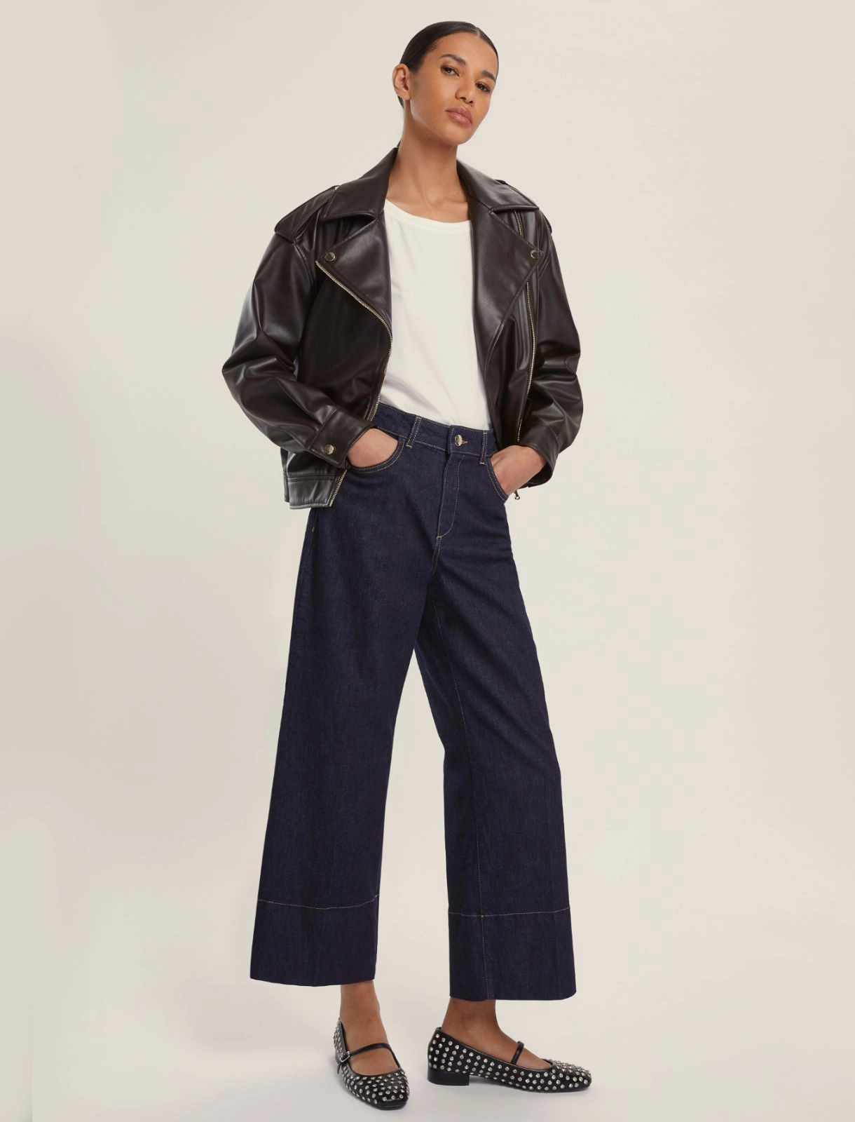 EMME MARELLA pantaloni donna jeans culotte KENTIA 25251860212 001 BLU SCURO inverno 2025