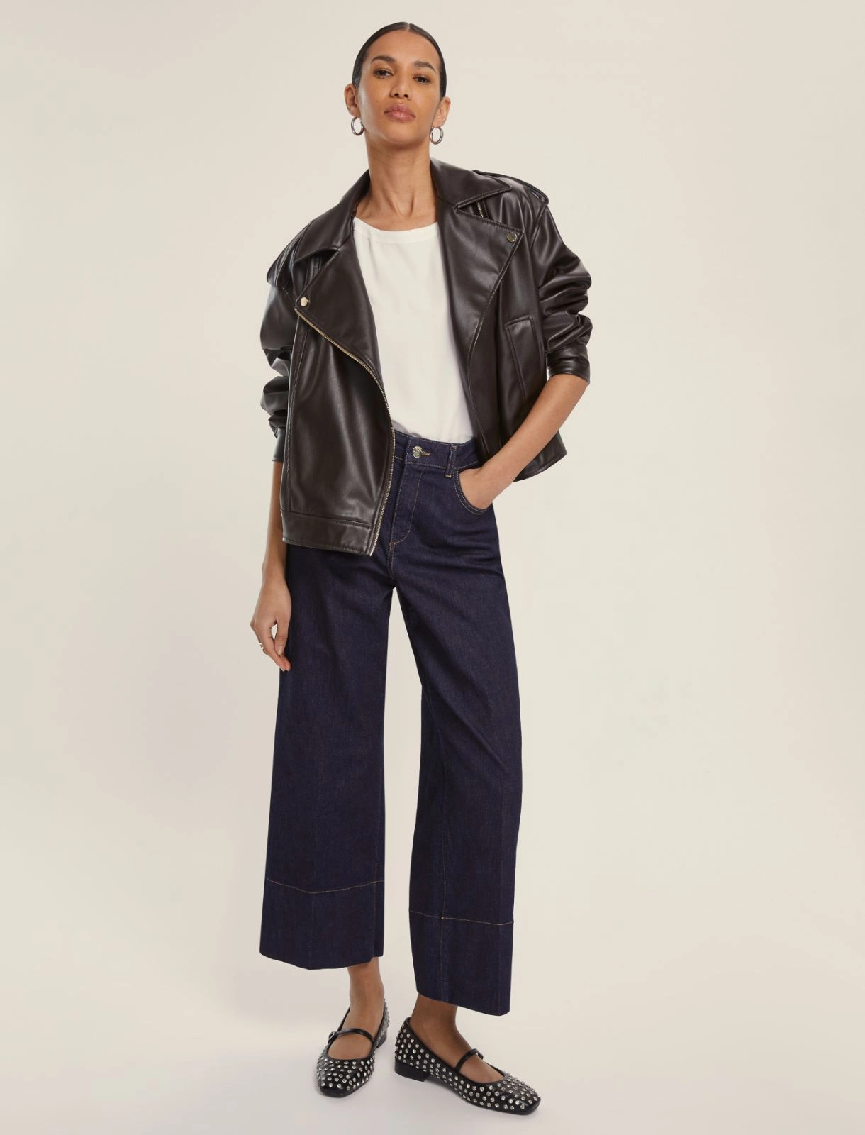 EMME MARELLA pantaloni donna jeans culotte KENTIA 25251860212 001 BLU SCURO inverno 2025
