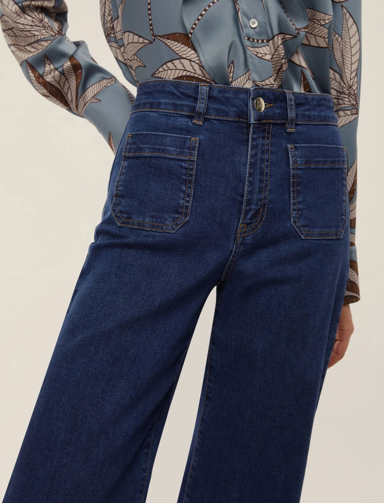 EMME MARELLA pantaloni donna jeans palazzo wide leg PALMA 25251860312 002 BLU inverno 2025