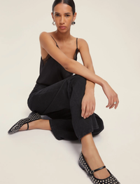 Thumbnail for EMME MARELLA pantaloni donna jeans palazzo wide leg PALMA 25251860312 004 NERO inverno 2025