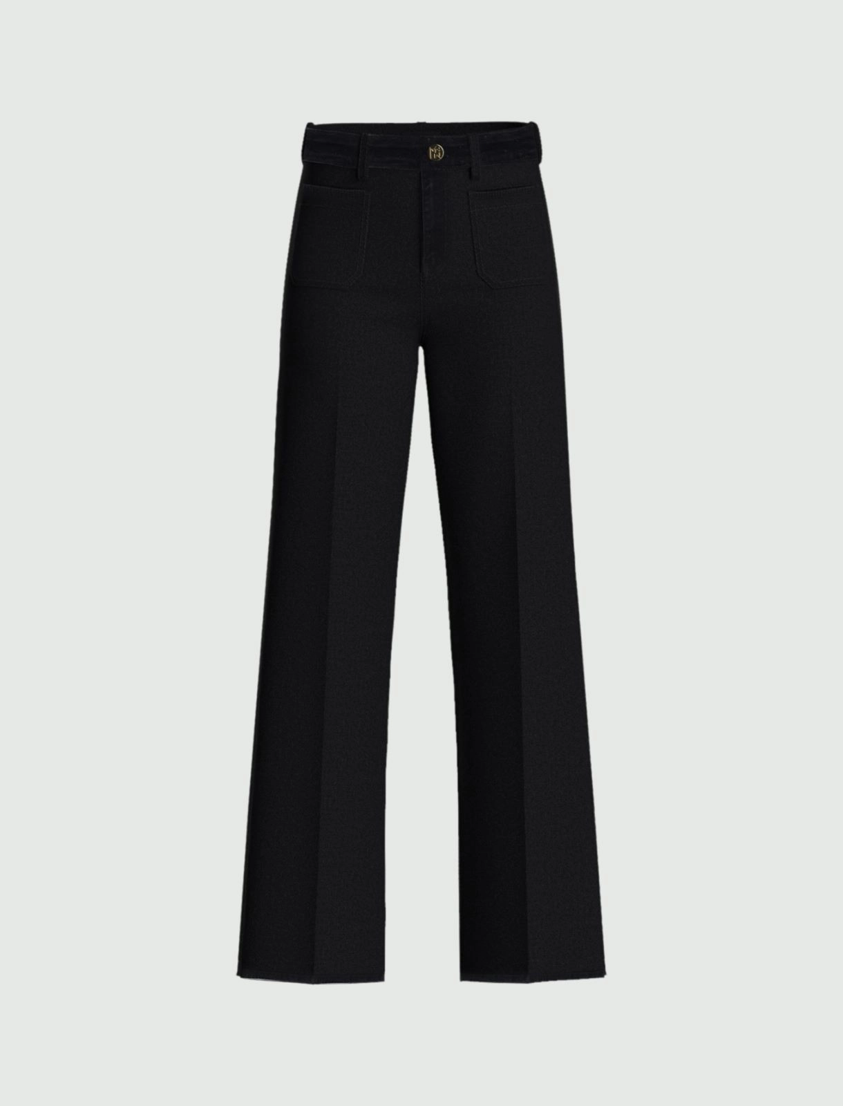 EMME MARELLA pantaloni donna jeans palazzo wide leg PALMA 25251860312 004 NERO inverno 2025