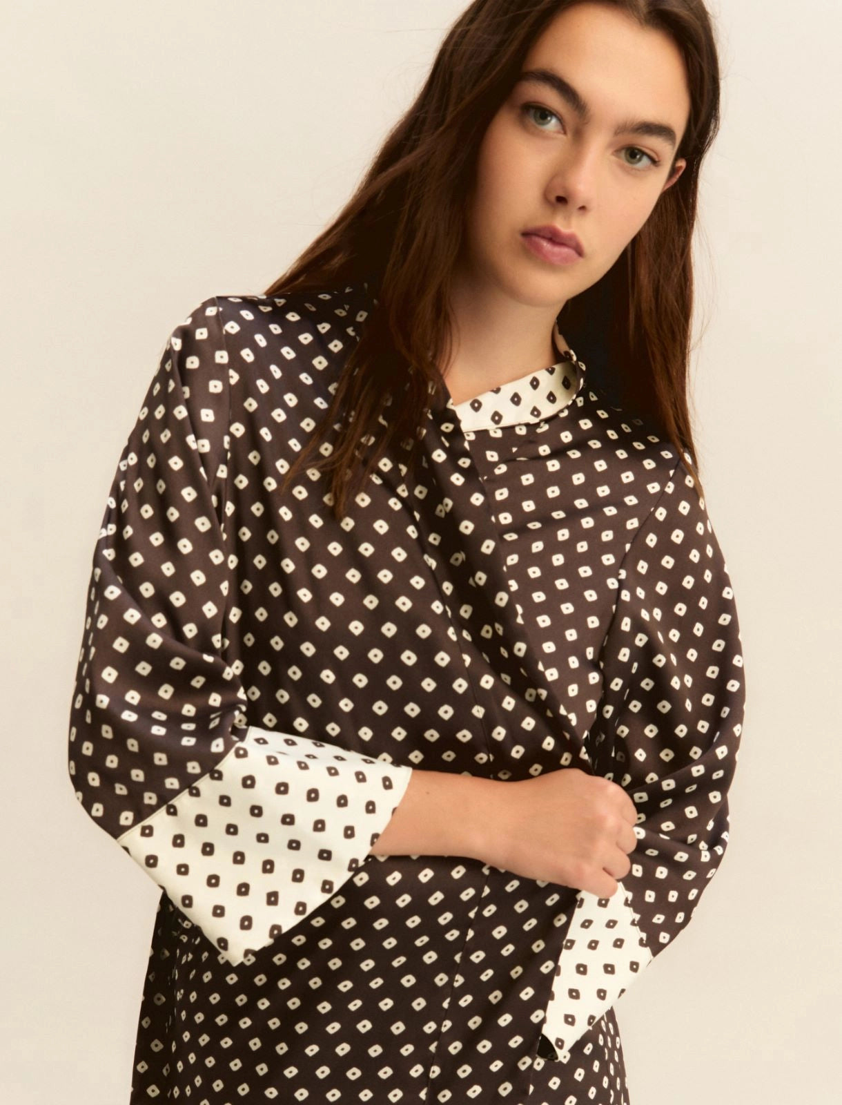 EMME MARELLA kimono donna lungo fantasia EMMACANTO 26151910312 008 MARRONE PANNA donna estate 2026