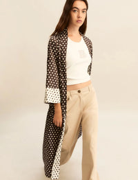 Thumbnail for EMME MARELLA kimono donna lungo fantasia EMMACANTO 26151910312 008 MARRONE PANNA donna estate 2026