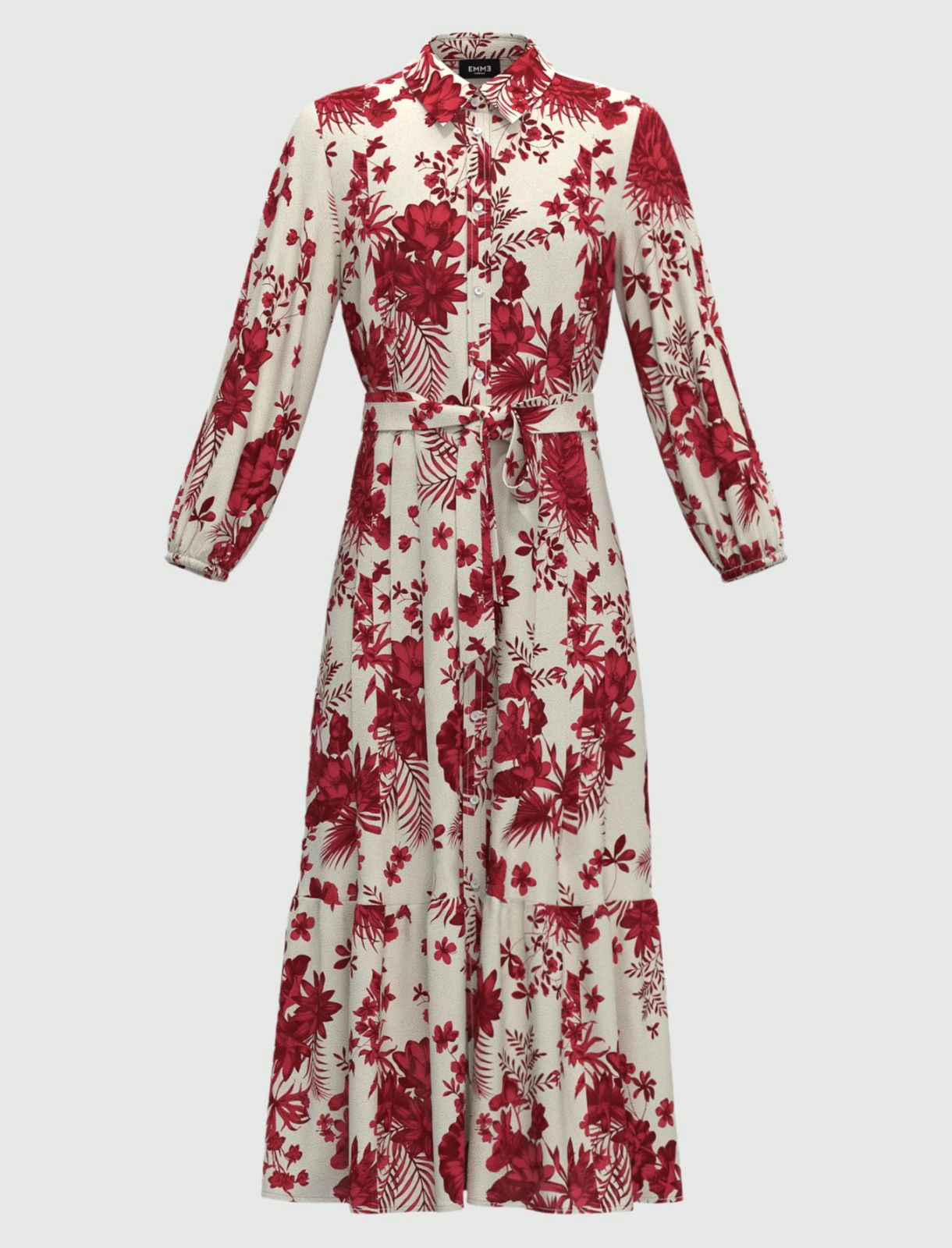 EMME MARELLA abito donna chemisier fantasia TISANA 25152214822 003 PANNA ROSSO estate 2025