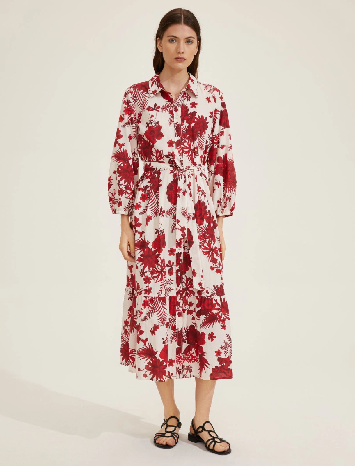 EMME MARELLA abito donna chemisier fantasia TISANA 25152214822 003 PANNA ROSSO estate 2025
