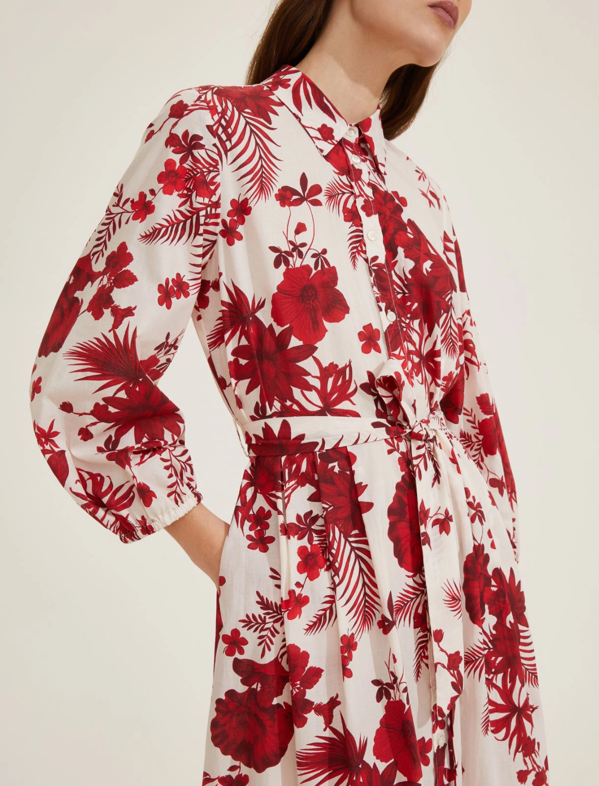 EMME MARELLA abito donna chemisier fantasia TISANA 25152214822 003 PANNA ROSSO estate 2025