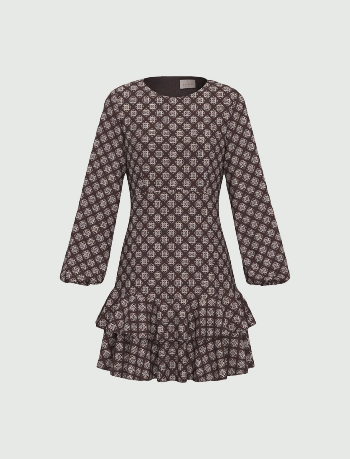 EMME abito donna corto crepe balze EMMCAMBRA 26252260912 005 MARRONE ROSA inverno 2026