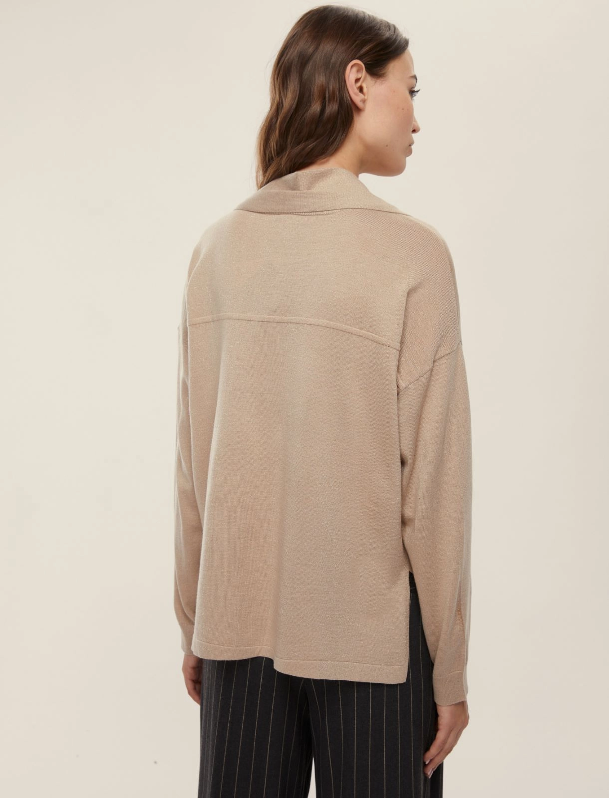 EMME MARELLA maglione donna leggero boxy sciarpa EROICO 2525366241 001 BEIGE inverno 2025