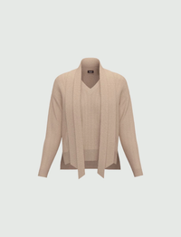 Thumbnail for EMME MARELLA maglione donna leggero boxy sciarpa EROICO 2525366241 001 BEIGE inverno 2025