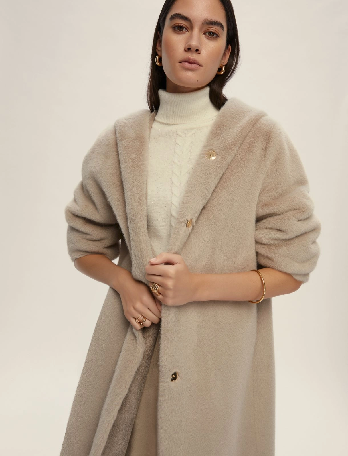 EMME MARELLA cappotto donna reversibile CALOTTA 25254560322 001 BEIGE inverno 2025
