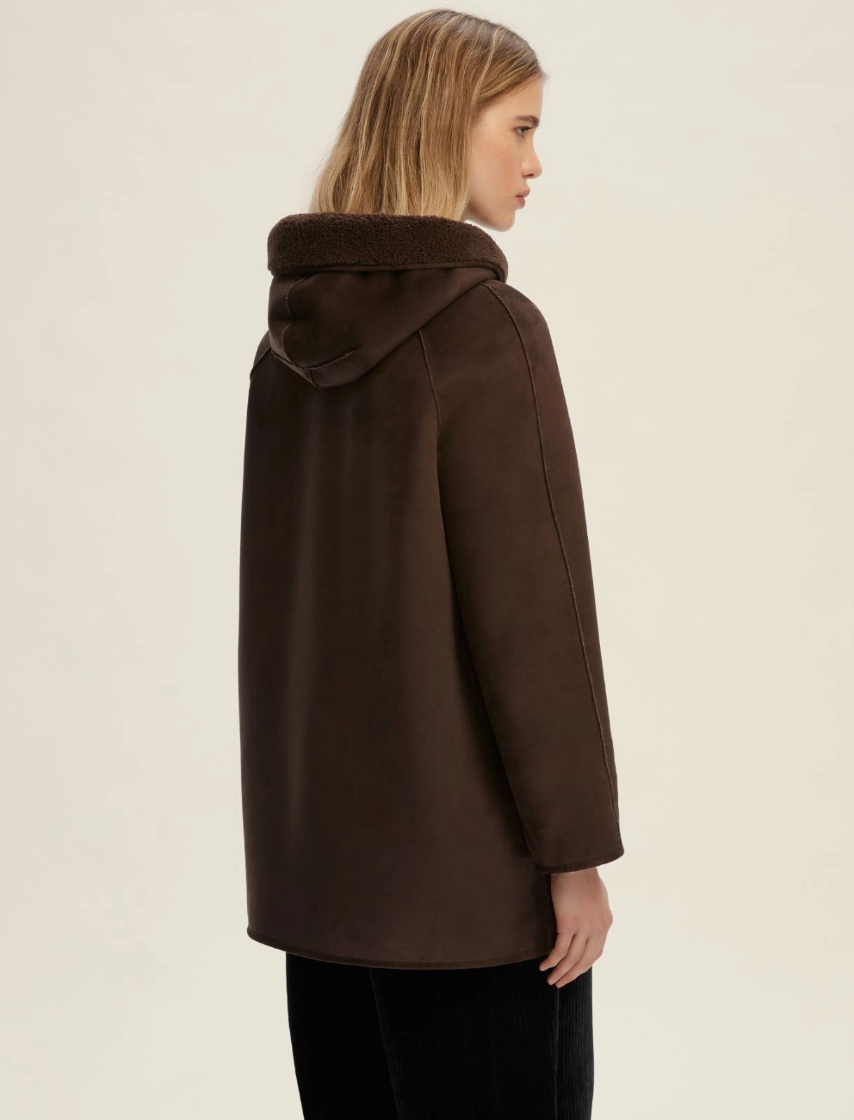 EMME MARELLA cappotto donna caban cappuccio reversibile GAVETTA 25254560722 003 MARRONE inverno 2025