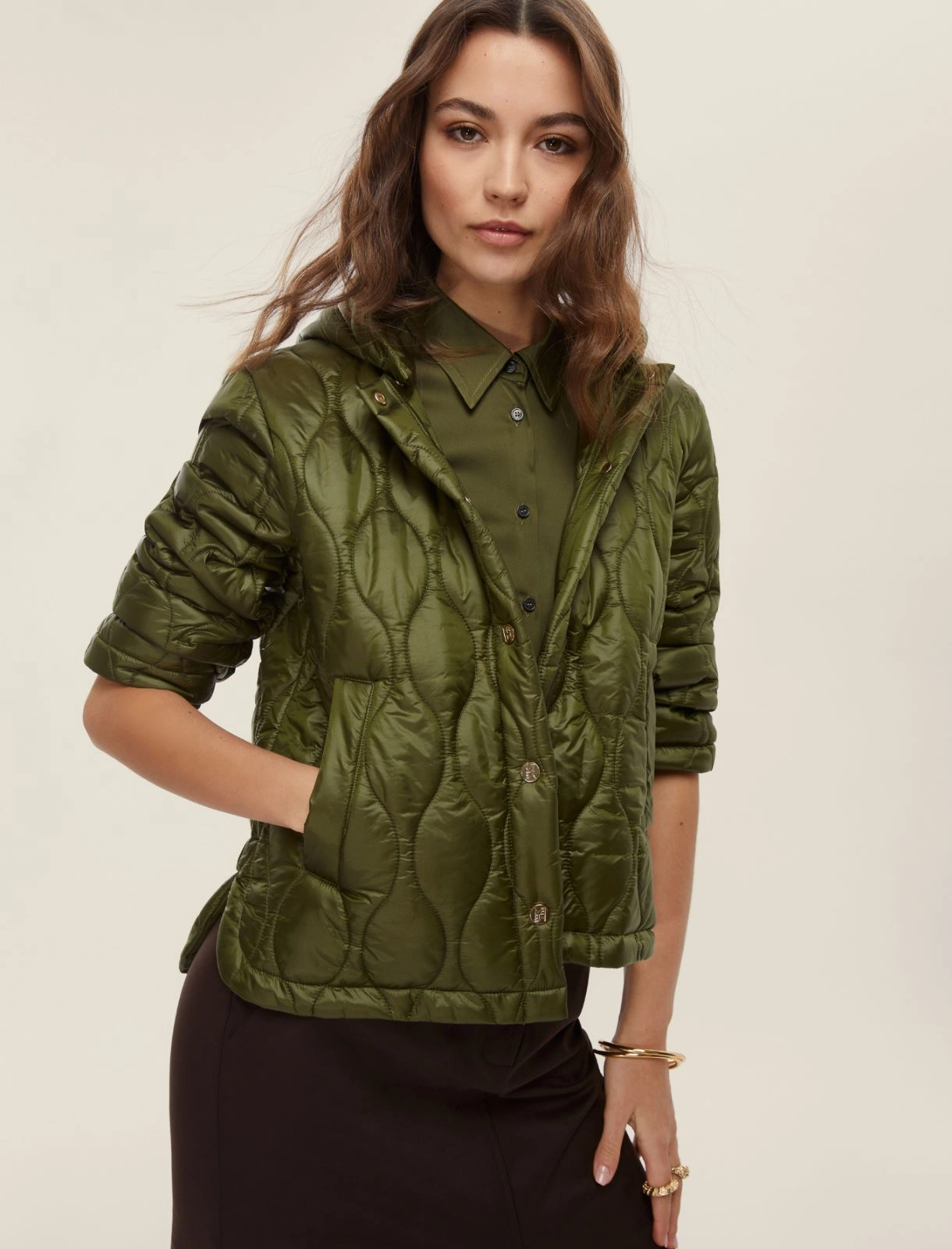 EMME MARELLA giubbino donna trapuntato ATHOS 25254860312 003 VERDE OLIVA inverno 2025