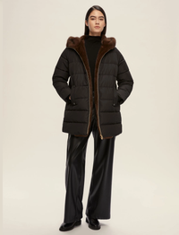 Thumbnail for EMME MARELLA giubbotto donna piumino ecopelliccia GEBEL 25254861922 005 NERO inverno 2025