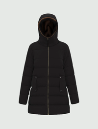Thumbnail for EMME MARELLA giubbotto donna piumino ecopelliccia GEBEL 25254861922 005 NERO inverno 2025