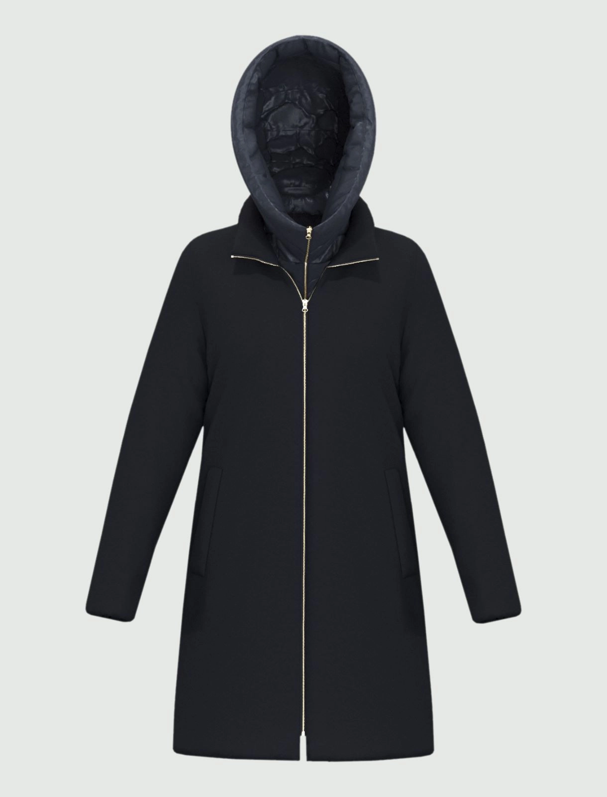 EMME MARELLA cappotto donna cappuccio panno BACIO 25254960422 013 BLU inverno 2025