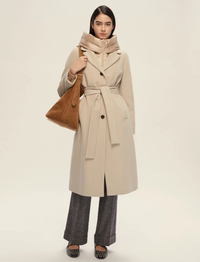 Thumbnail for EMME MARELLA cappotto donna cappuccio panno imbottito DESIDERIO 25254960522 002 BEIGE inverno 2025