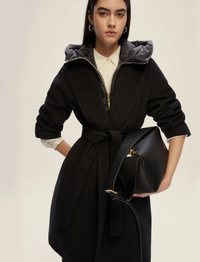 Thumbnail for EMME MARELLA cappotto donna cappuccio panno CAREZZA 25254960622 041 NERO inverno 2025
