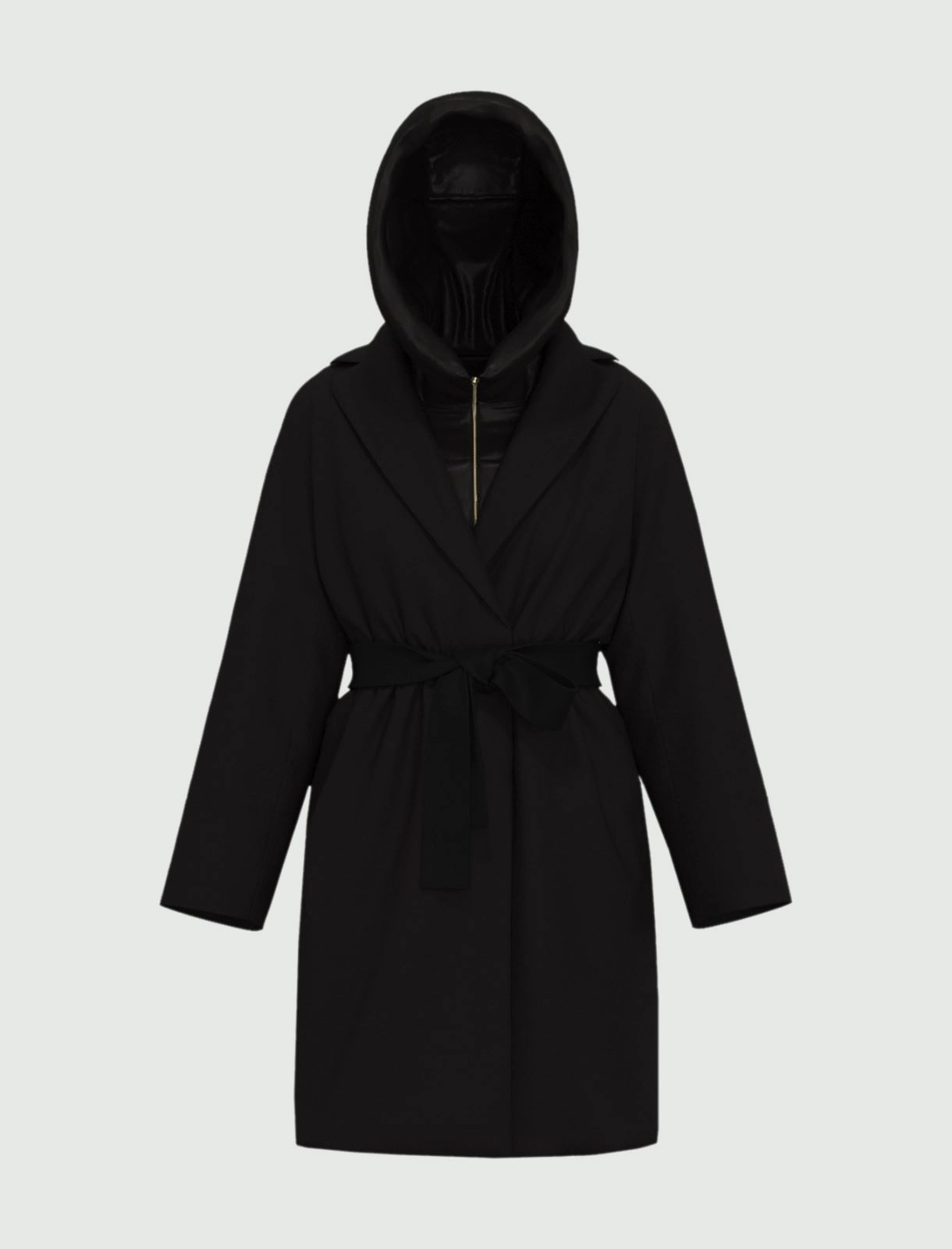 EMME MARELLA cappotto donna cappuccio panno CAREZZA 25254960622 041 NERO inverno 2025
