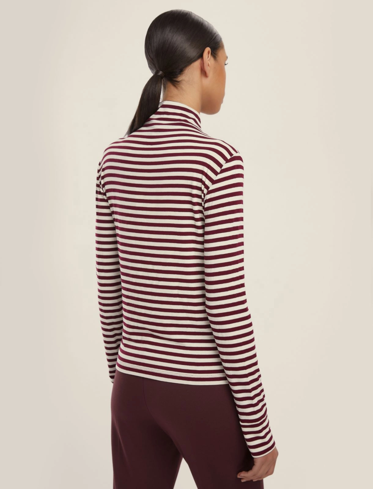 EMME MARELLA t-shirt donna lupetto viscosa MAIA 25259460312 002 BORDEAUX PANNA inverno 2025