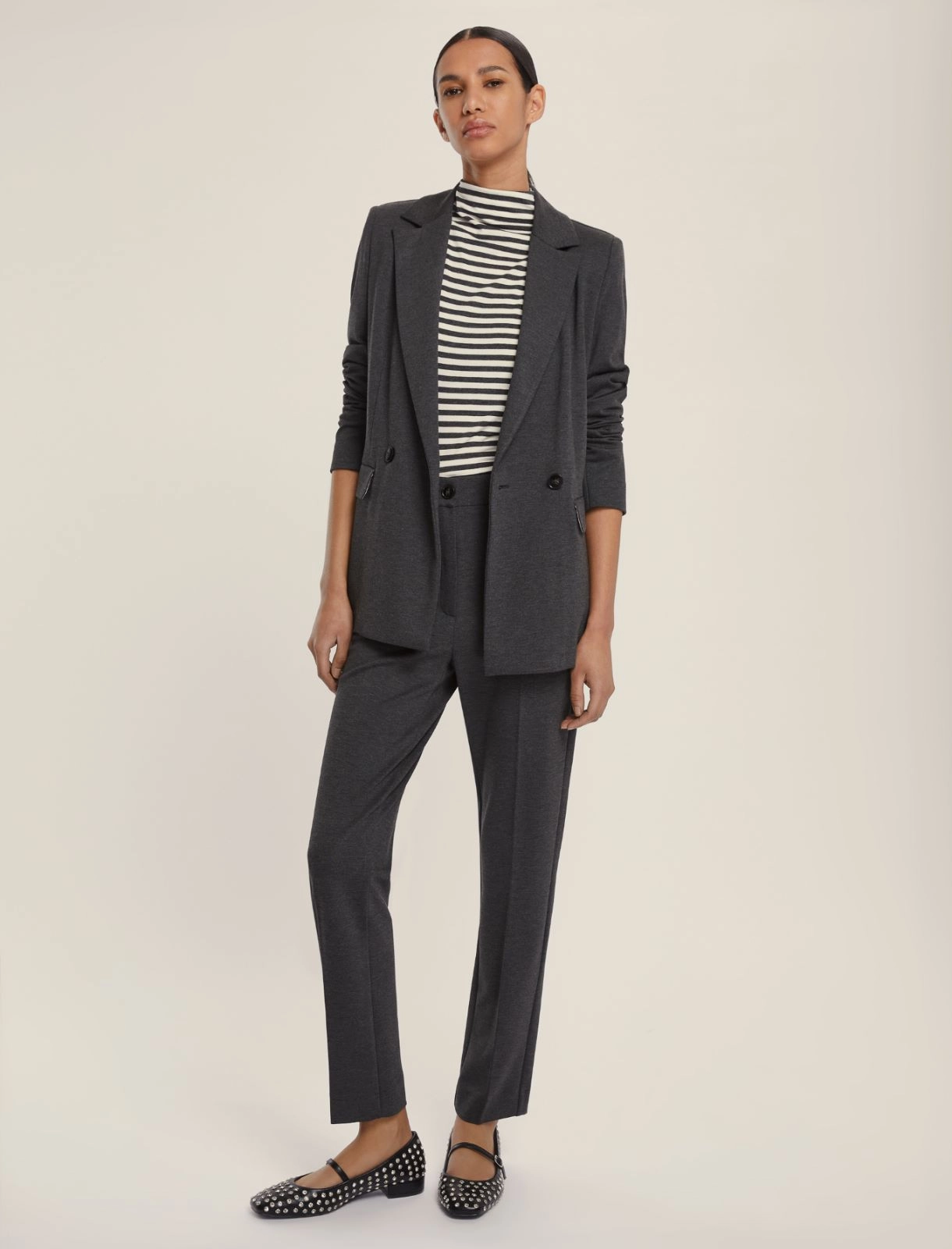 EMME MARELLA t-shirt donna lupetto viscosa MAIA 25259460312 004 GRIGIO PANNA inverno 2025