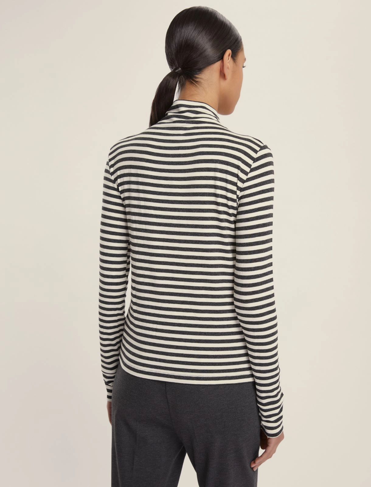 EMME MARELLA t-shirt donna lupetto viscosa MAIA 25259460312 004 GRIGIO PANNA inverno 2025
