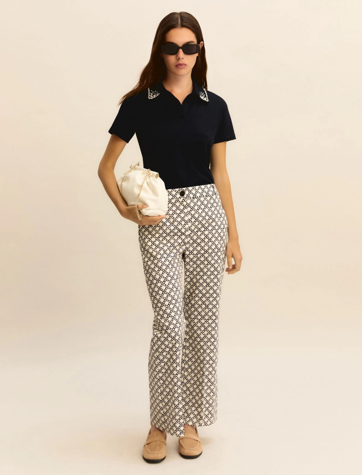 EMME MARELLA polo donna t-shirt cristalli cotone stretch EMMONIRICA 26159510112 002 BLU estate 2026