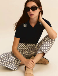 Thumbnail for EMME MARELLA polo donna t-shirt cristalli cotone stretch EMMONIRICA 26159510112 002 BLU estate 2026