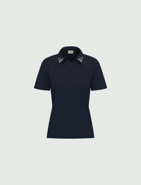 Thumbnail for EMME MARELLA polo donna t-shirt cristalli cotone stretch EMMONIRICA 26159510112 002 BLU estate 2026