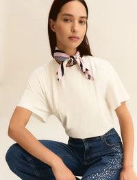 Thumbnail for EMME MARELLA t-shirt donna girocollo cotone EMMMAESTRO 26159710412 001 BIANCO estate 2026