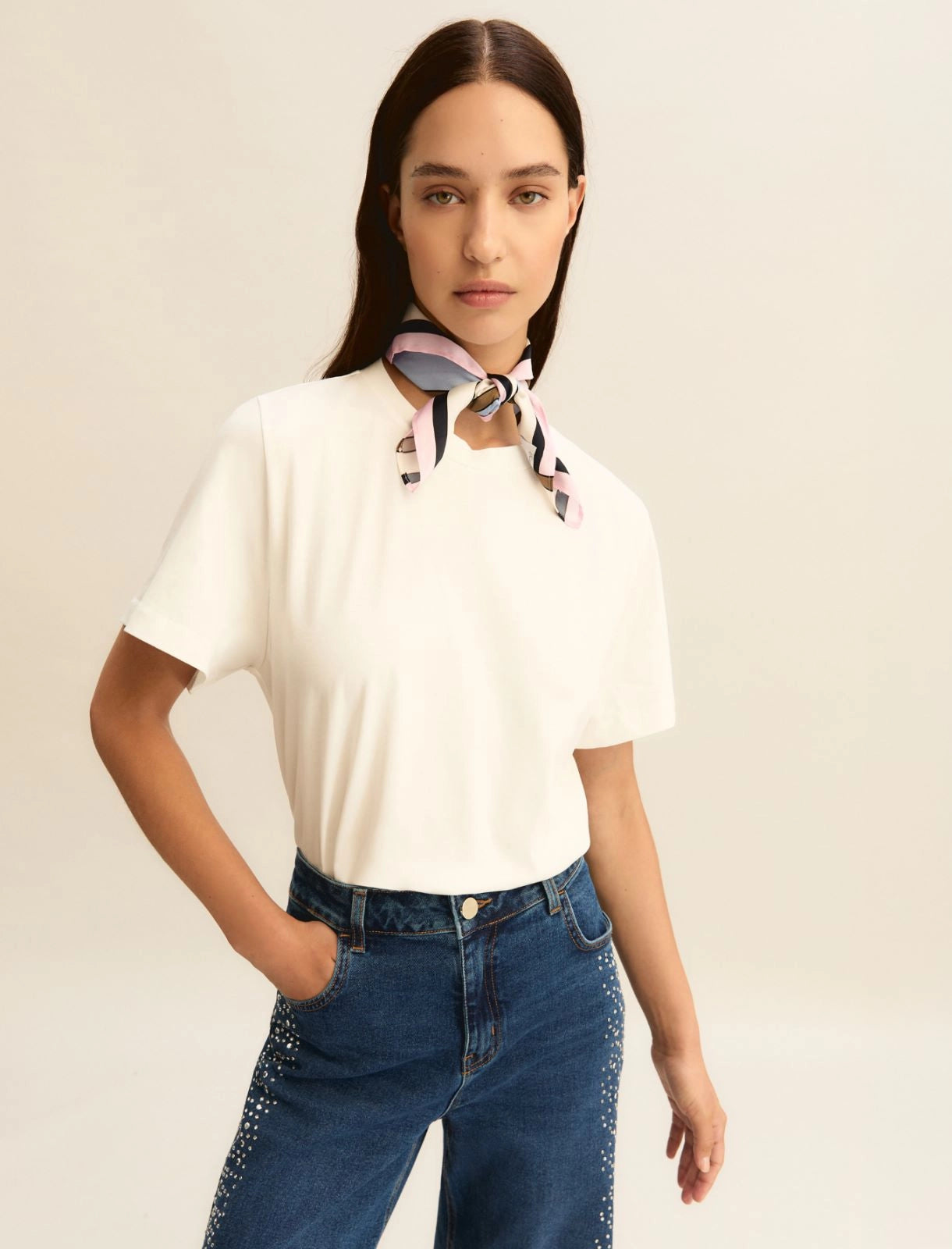 EMME MARELLA t-shirt donna girocollo cotone EMMMAESTRO 26159710412 001 BIANCO estate 2026