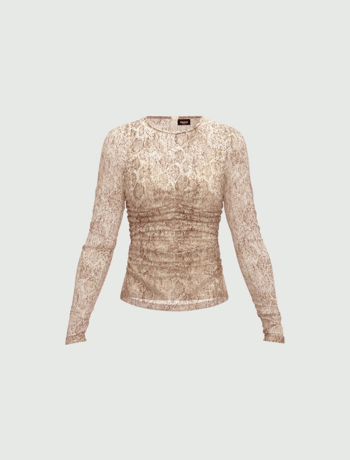 EMME MARELLA t-shirt donna tulle stampato ACERI 25259760612 002 BEIGE MARRONE inverno 2025
