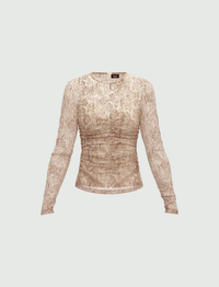 Thumbnail for EMME MARELLA t-shirt donna tulle stampato ACERI 25259760612 002 BEIGE MARRONE inverno 2025