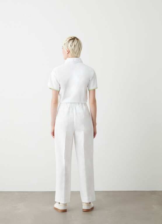 COLMAR pantaloni donna lino cotone pinces vita con elastico 0699 1ZA KAPAMA 01 BIANCO estate 2025